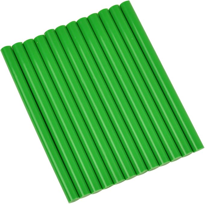 Mini Size Hot Melt Glue Sticks for Glue Gun - Bulk 4in Green Glue Sticks - Great for Art Craft Repairs & Compatible w/Most Glue Guns - 5/16" X 4" (24 Sticks) - Made in USA