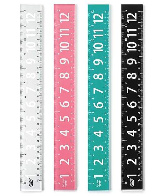 Mr. Pen- Plastic Rulers with Large Numbers, 12-Inch, 4 Pack, Metric & Imperial, Colorful Rulers for Kids, Ruler 12 Inch, Metric Ruler, mm Ruler, Rulers 12 Inch Ruler, Rulers for Kids
