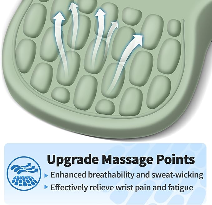 YIWEI Ergonomic Mouse Pad with Wrist Rest Support, Mousepad with Comfortable Memory Foam Wrist Rest and Non-Slip PU Base for Pain Relief, Computer, Laptop, Office, Home (Green)