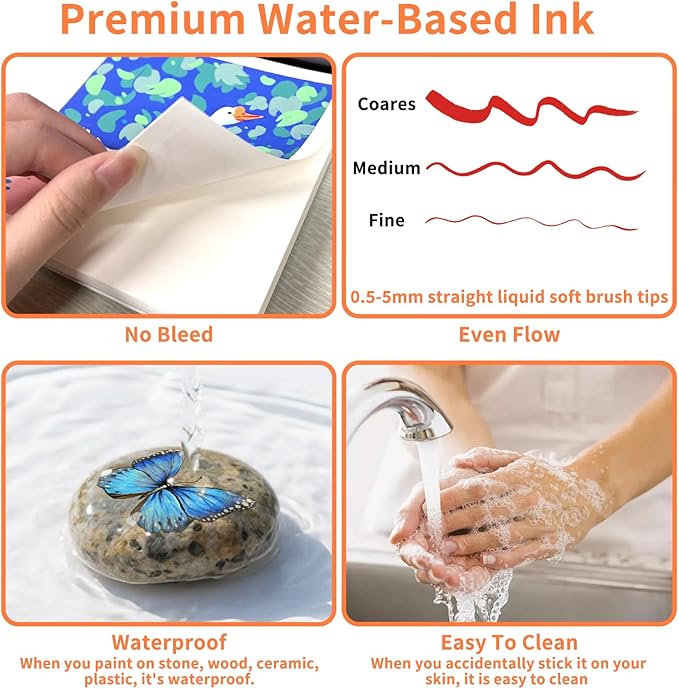 240 Colors Acrylic Paint Markers, Soft Brush Tip Acrylic Markers Set, Paint Pens for Wood, Fabric, Canvas, Glass, Stone, Canvas, Rock Painting and DIY Crafts Art Supplies