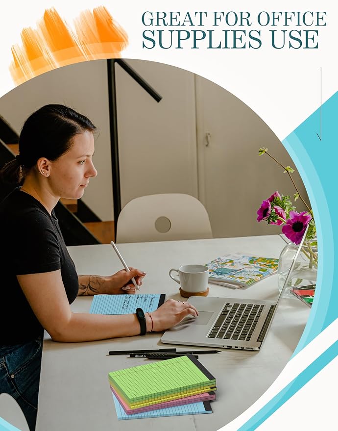 Notepads 5x8 Colored Small Legal Pads, 12 Pack Colored Note Pads 5x8 Pink Notebook Paper, Notepad 5x8 Lined Paper Pads, Small Pads of Paper 5x8 Pink Lined Paper 5 x 8, 30 Sheets/Pad(Blue, Pink, Green)