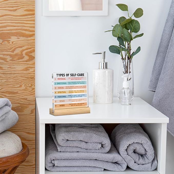 Therapy Office Decor, Mental Health Office Desk Decor, Anxiety Relief Mental Health Gifts, Gifts for Women Psychologist Therapist School Counselor, Halloween Christmas Gift Self Care Acrylic Sign