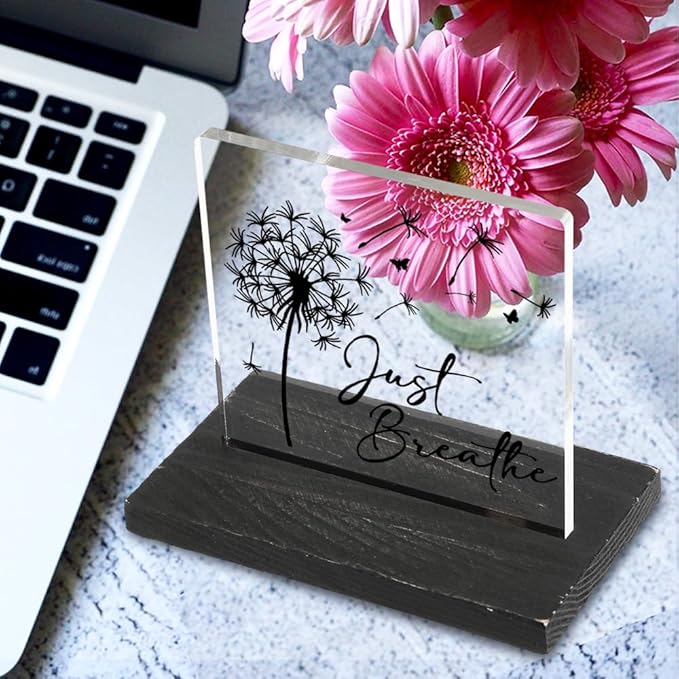 Just Breathe Mental Health Signs, Just Breathe Therapy Office Inspirational Quotes, Psychology Decor for Treatment Office School Classroom, Therapist Psychotherapist Decorative Signs-DX322