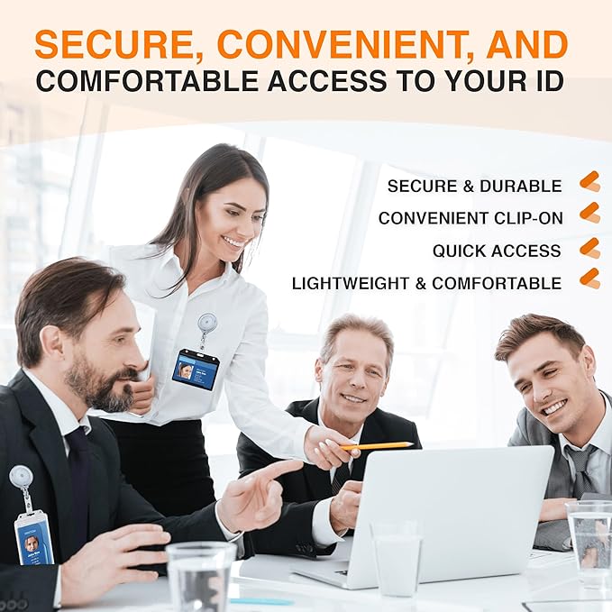 25 Pack Badge Reels Retractable Badge Holder with Clip, ID Badge Reel, Retractable Clip with Clear Vinyl Strap & Alligator Swivel, No Twist Dispenser (Clear)