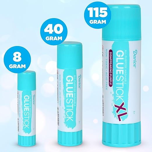 Darice Giant Disappearing Purple Glue Sticks, Large 115-gram Jumbo XL Glue Stick - Dries Clear, Washable, Non-Toxic - Classroom Back to School Supplies - 1 Pack 4.05oz