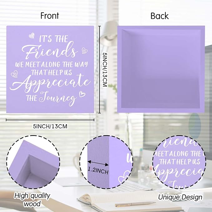 Friendship Gifts for Women Purple Decor for Best Friend Home & Office Cute Purple Desk Accessories