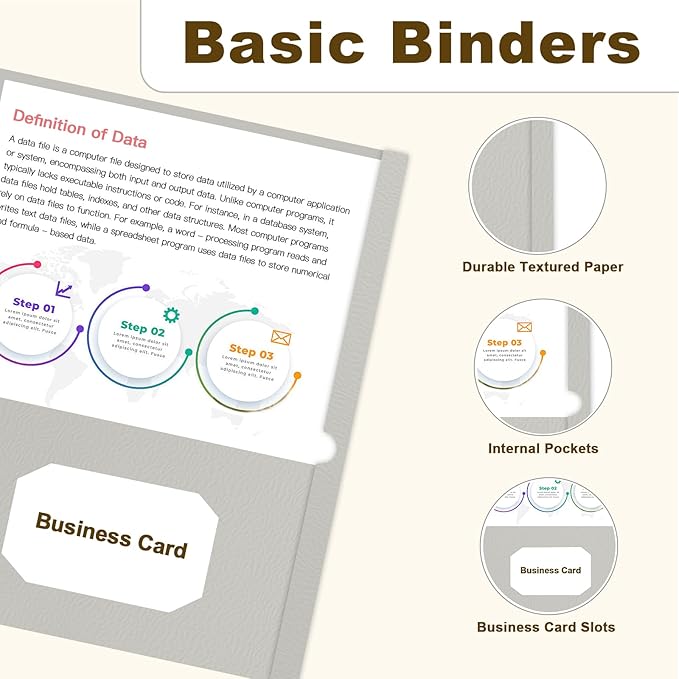 Folders with Pockets, LAYZZ 60 Pack Paper Pocket Folders, 2 Pocket File folders Fits Letter Size Paper, for School Office and Home (Grey)