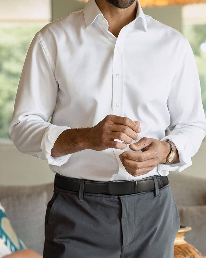 CHAOREN Mens Belt Leather Ratchet Belt - Customizable Fit, Effortless Style (35mm)