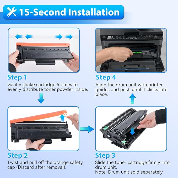 ZIPRINT TN760 Toner Cartridges Compatible Replacement for Brother TN760 TN730 TN-730 High Yield for MFC-L2710DW MFC-L2750DW DCP-L2550DW HL-L2350DW HL-L2395DW HL-L2370DW (Black, 2 Pack)