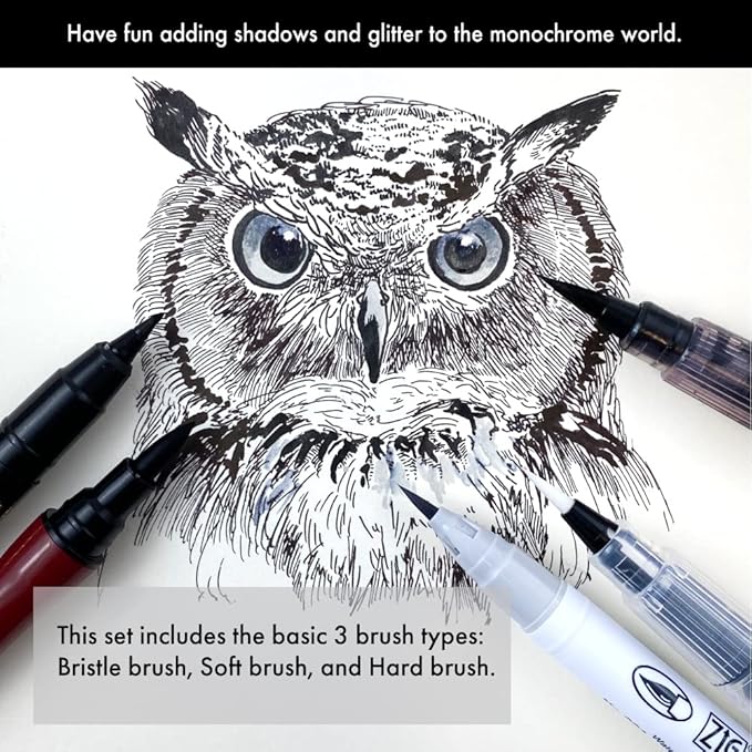 Kuretake Zig Inktober pen set, for Illustration, Manga Drawing, Lettering and Calligraphy, Professional Artist, Made in Japan (Basic No.3(5pcs.))