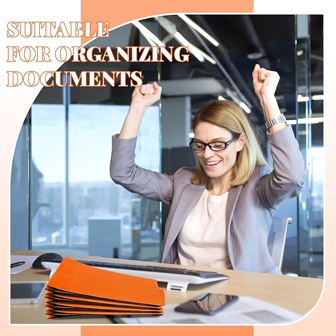 60 Pcs Classification Folders Letter Size, 1 Divider Pressboard File Folder with Fasteners, Expanding File Organizer Bulk for Teachers, Clergy, Office, Church, Christmas Donations (Orange)