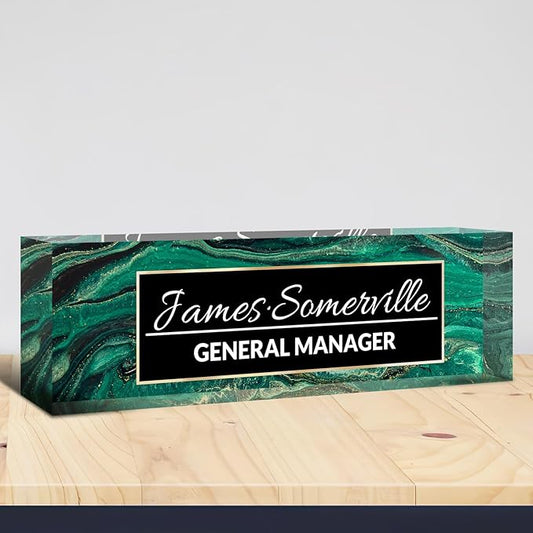 Desk Name Plate Personalized, Custom Name Plate for Desk, Acrylic Desktop Accessories, Office Gift & Decor for Women Men, Teacher Nurse Boss Employee Appreciation Gifts