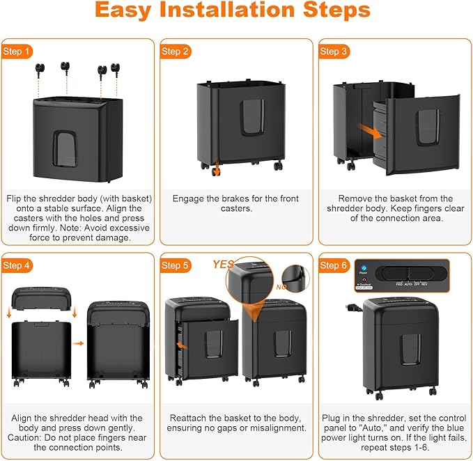 Bonsaii 8 Sheet High Security Micro Cut Paper Shredder with 4 Gallon Pullout Basket, Credit Cards/Mail/Staples/Clips Shredder for Home Office Use (C206-G)