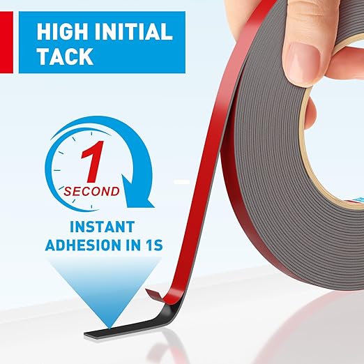 EMITEVER Double Sided Tape Heavy Duty, Tesa Adhesive Mounting Tape Waterproof(2 Pack), 0.39IN x 36FT Strong Acrylic Foam Tape for Walls, Automotive, Home Office Decor