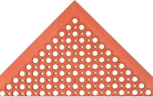 NoTrax 3' x 10' Anti-Fatigue Lightweight Restaurant Rubber Floor Mat with Drainage Holes, Beveled Edges, Non-Slip Mats, Red, T30 Competitor, T30S0310RD