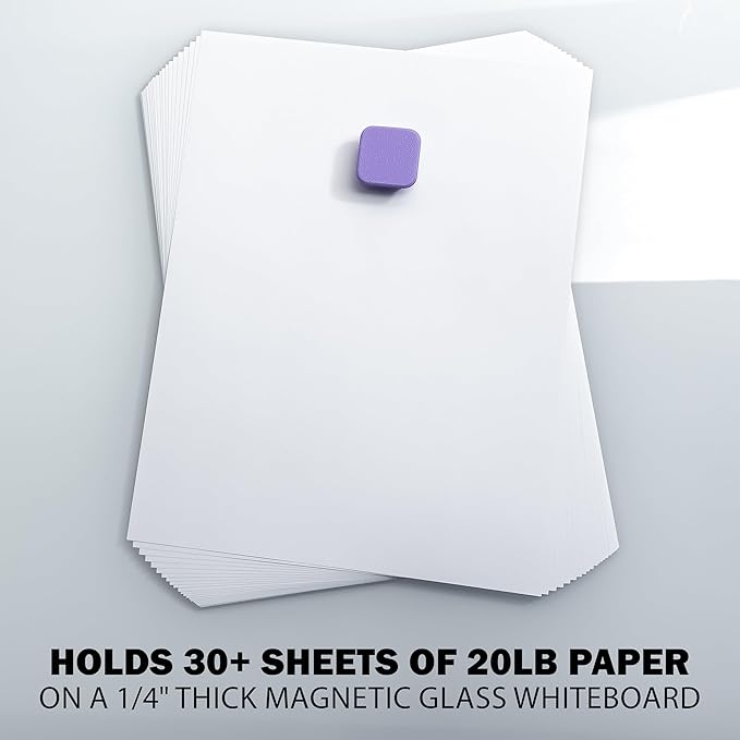 Glassboard Studio MiniBar Magnet - Strong Neodymium Rare Earth Magnets for Fridge, Whiteboard, Locker & Magnetic Glassboards - Ideal for Crafting & Office Use - Strong Fridge Magnets (Steel Gray, 12)