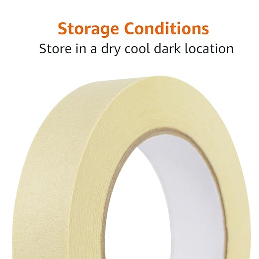 Amazon Basics Masking Tape, 0.94 inch by 180 feet, 6 Rolls, Beige