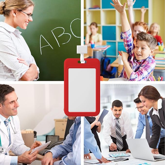 Custom Id Badge Holder Customizable Personalized Id Card with Photo Logo for Employee Work Office Staff Name Tag