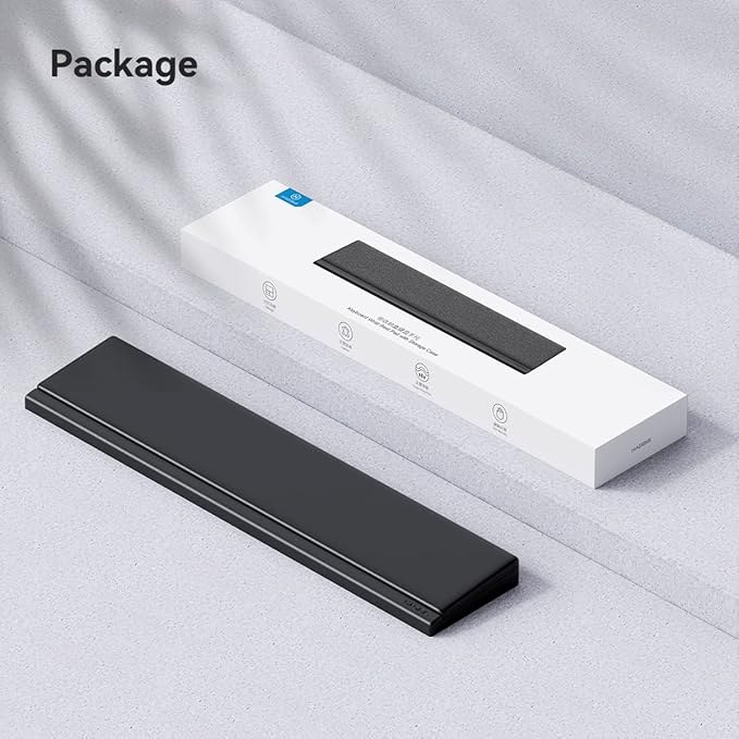 Hagibis Keyboard Wrist Rest Pad Support with Desktop Partition Storage Case, Ergonomic Soft Memory Foam, Anti-Slip Rubber Base for Computer Keyboard, Laptop, Office, Home (Black)