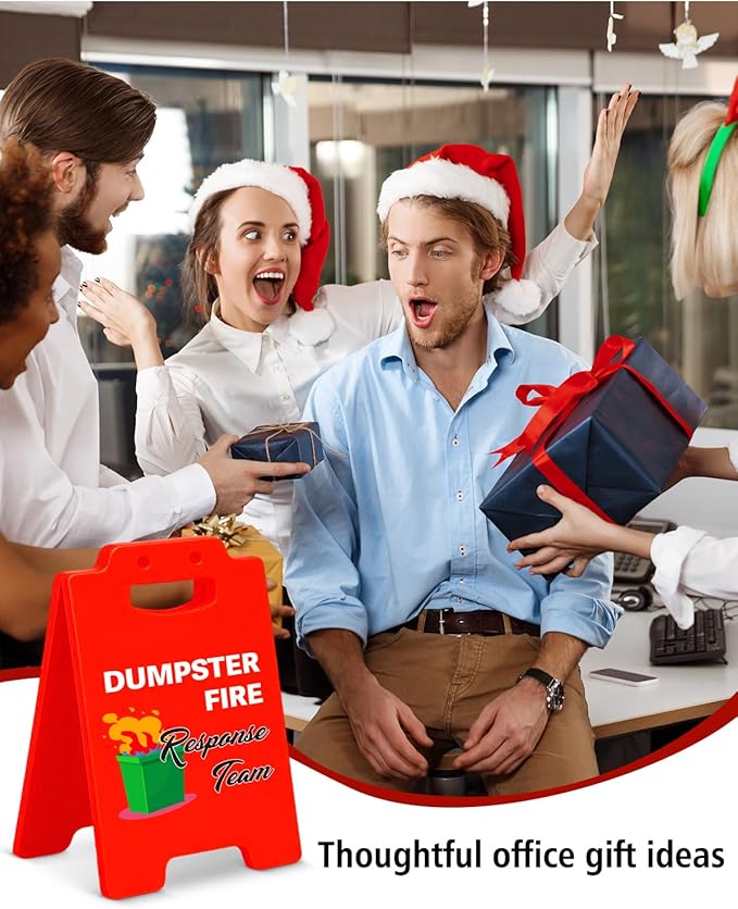 Dumpster Fire Response Team Office Desk Little Signs - Dumpster Fire Desk Accessories, Funny Office Gifts for Coworkers Women Men, Employee Appreciation Gifts