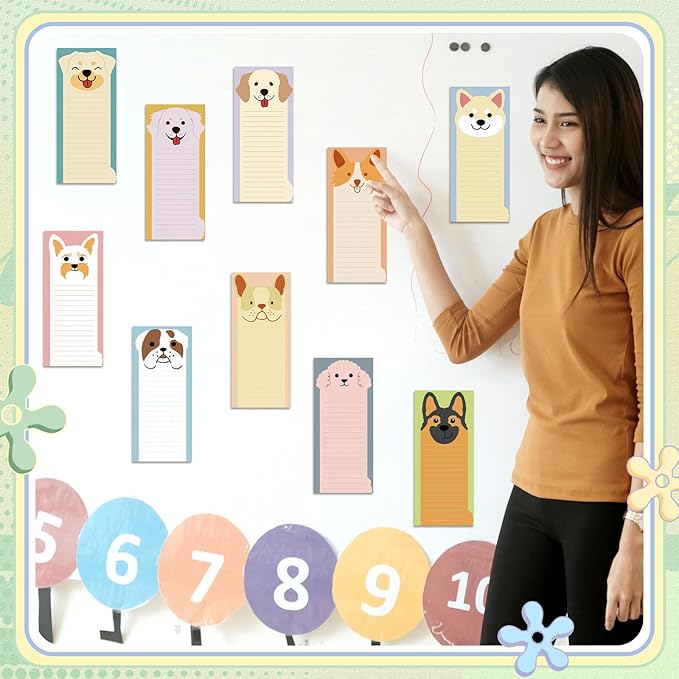 Censen 10 Pack 500 Sheets To Do List Notes Daily Checklist Notepads with 50 Sheets Each Undated Color Memo Pad Block Shopping List Pad Weekly Plan Notepad Organizer Planners(Dog Pattern,Lined)