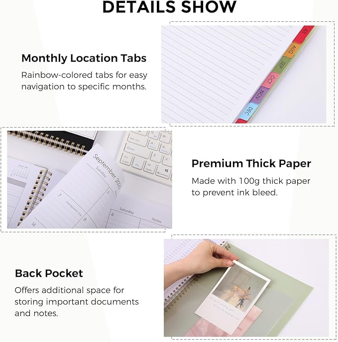 SKYDUE 2026 Appointment Book, 8.5" x 11", Hourly Planner with 15 & 30-Minute Increments, Weekly & Monthly Planner for January - December 2026, Perfect for Daily Planning, Green