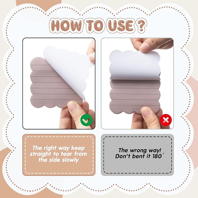 Eaasty 8 Pack Scalloped Sticky Notes Bulk Christmas Cute Self Sticky Note Pads Multi Color Bright Vintage Note Pads or School Office Supplies 240 Sheet(3" X 3",Lined Vintage Color)