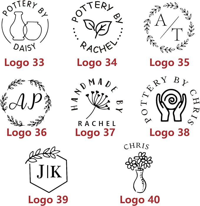 KAINSY Custom Pottery Stamp, Personalized Letter Stamp for Clay with Own Design, Create Unique Imprints in Pottery, Potters Gift, Polymer Clay Tools (2.5Inches)