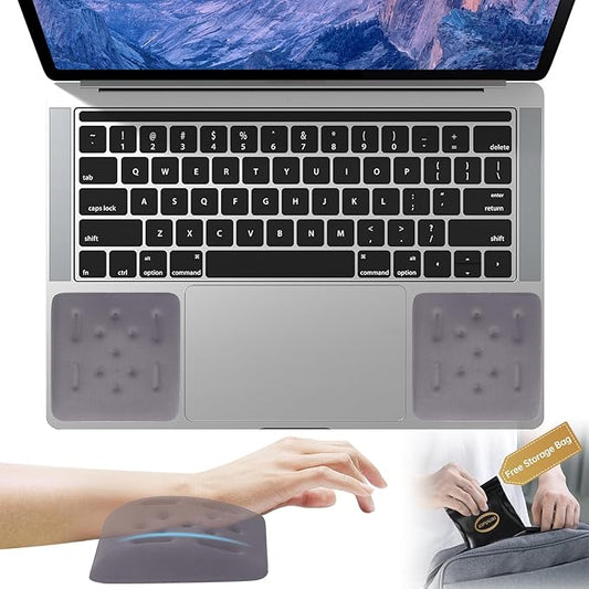 Upgraded Wrist Rest for Laptop, Ergonomic Memory Foam Laptop Wrist Pads for Computer Keyboard, Wrist Support Cushion for Typing (Gray)