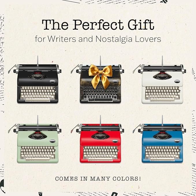 Maplefield Vintage Manual Typewriter - Seafoam Green, Standard 8 x 11 in Paper - Home & Office Decor - Portable Word Processor & Writing Machine