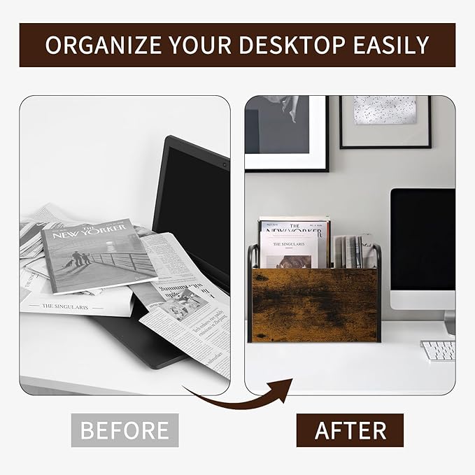 YINMIT Magazine Holder, Magazine Rack Floor, Magazine Storage Basket, Folder Organizer Bin for Books, Newspapers, Tablets