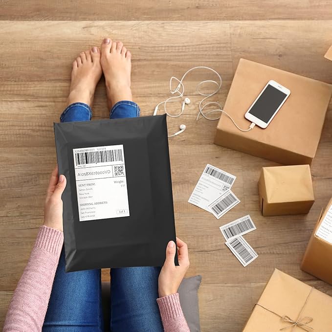 UCGOU Poly Mailers 10x13 Inch Black 100 Pack Shipping Bags #4 Strong Mailing Envelopes Boutique Packaging Postal Self Seal Adhesive Waterproof and Tear Proof Small Business for Clothes Books