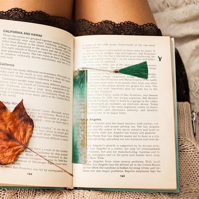 Kaluofan 2PCS Book Marks for Women, Durable Handmade Resin Bookmarks for Mothers, Teachers, Students and Book Lovers on Mother's Day, Teachers' Day, Christmas
