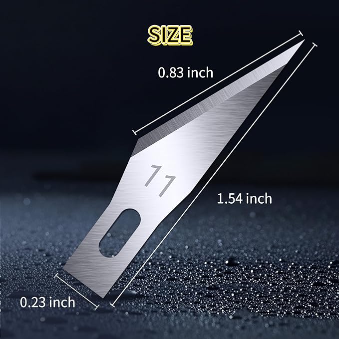 DIYSELF 200 PCS Exacto Knife Blades #11, Exacto Knife Replacement Blade, High Carbon Steel #11 Blades Refills with Storage Case, Hobby Knife Blade 11 for Craft, Hobby, Scrapbooking, Stencil, Leather
