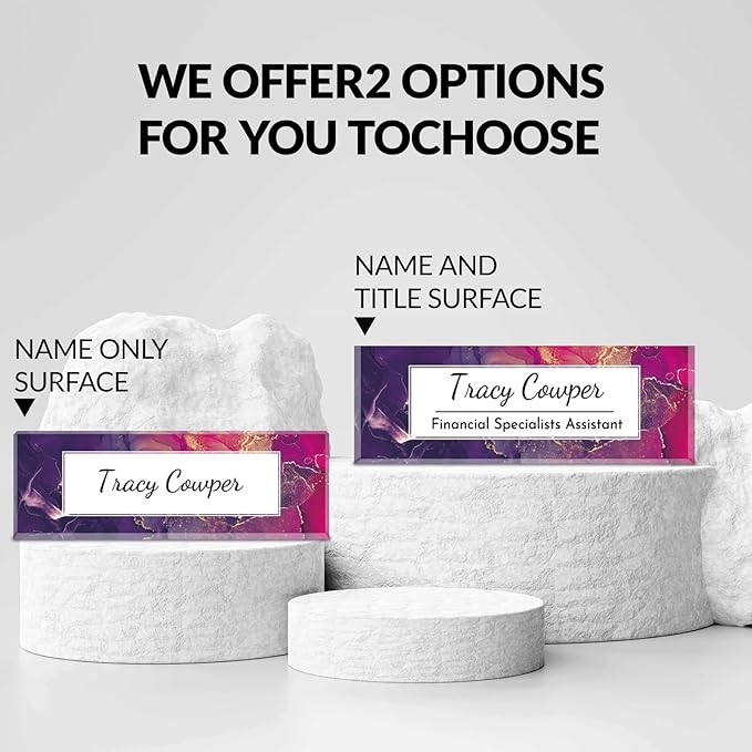 Desk Name Plate Personalized, Custom Name Plate for Desk, Acrylic Desktop Accessories, Office Gift & Decor for Women Men, Teacher Nurse Boss Employee Appreciation Gifts