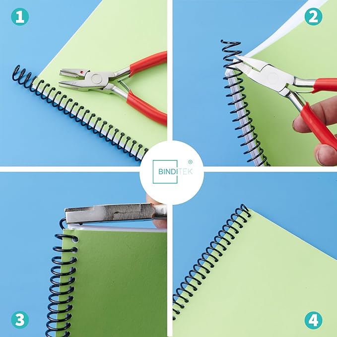 Binditek 60 Pack Plastic Spiral Binding Coils, Multi Size (8mm, 10mm, 11mm, 14mm, 16mm), 3:1 Pitch, 36-Loop, for Lettersize, for Students and Coworkers