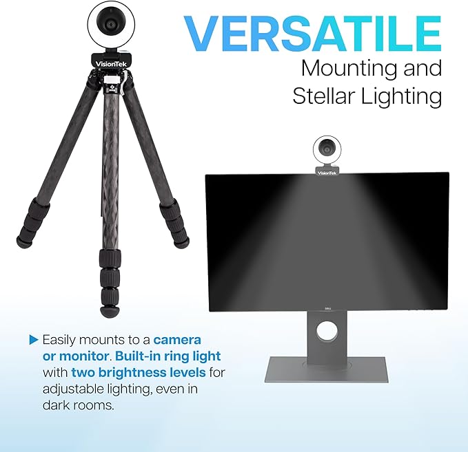 VisionTek VTWC40 Premium Autofocus Full HD 1080P 60FPS Webcam, Chromebook, Computer Video Camera, Digital Dual Microphones, Privacy Cover, 96-Degree Viewing Angle, Work, Study, & Stream (901442)