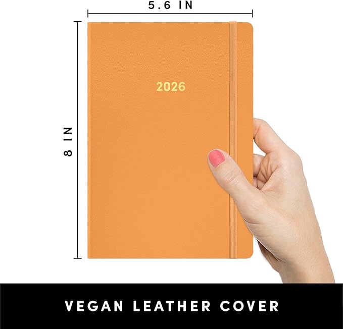 PAPERAGE 2026 Weekly & Monthly Planner, 12 Months (January 2026 - December 2026), 5.6 in x 8 in, Hardcover 2026 Planner with Weekly & Monthly Spreads, Note Pages, Stickers & Back Pocket – Marigold