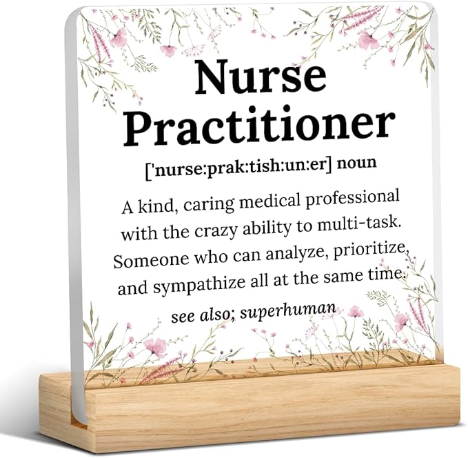 Nurse Practitioner Gifts for Women Nurses Week Gifts Appreciation Thank You Graduation Gift for Nurse Office Desk Decor for Home Acrylic Sign Christmas Gift
