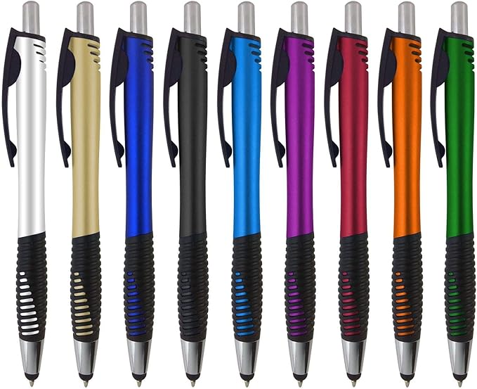 Personalized Pens with Your Custom Logo or Text-250 Pack Bulk-for Businesses, Parties, and Events, 2 in 1 Capacitive Stylus & Ballpoint Pen Compatible with Most Touchscreen Devices, L'Blue
