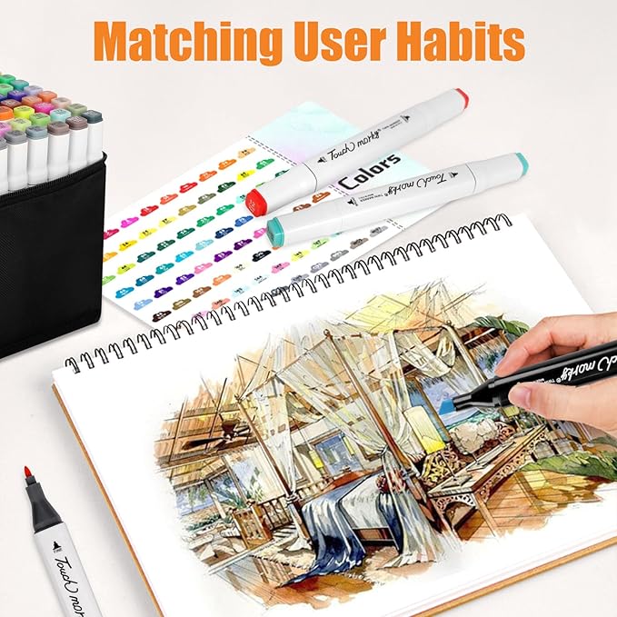 262 Colors Alcohol Markers with Free App, Chisel Tip and Fine Tip, Dual Tip Alcohol-Based Marker set for Artist Adults, Art Markers for Painting, Coloring, Sketching and Drawing,Great Gift Idea