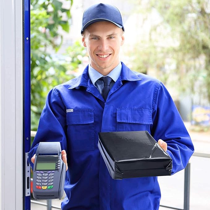 Fuxury Poly Mailers 10x13 Inch 50 Pcs, Waterproof Shipping Bags for Clothing, Strong Adhesive Shipping Envelopes for Small Business Suppliers, Self Seal Mailers Poly Bags Mailing Envelopes Black