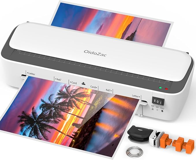 Laminator Machine, 11 in 1 Laminating Never Jam Technology with 36 Laminating Sheets, 9 Inch Thermal Laminator A4 Laminating Machine Hot & Cold with Paper Trimmer for Home Office School