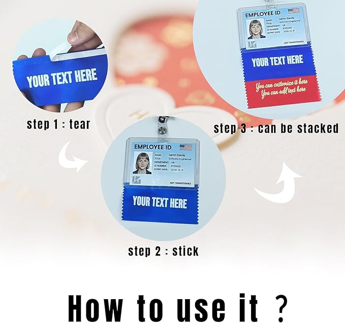 Custom 4" Badge Ribbons with Adhesive for Nametags - Personalized Add Your Logo Text and Choose Your Ribbon Colors,Suitable for Host, Award Winner,Speakers, Parliamentarians, Journalists,Teacher,