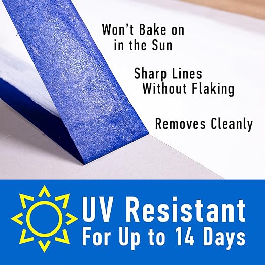 ABRO 24 Pack Blue Painters Tape: 36mm x 55M All Purpose Blue Tape, Temporary Labeling, Easy Tear, Clean Removal, Masking Tape Colored, DIY or Pro Use