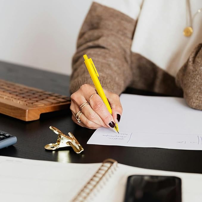 CRYLLIS Pens Bulk, 50Pack Black Pens,Black Ink Ballpoint Pens for Smooth Writing,No Smear,Office Supplies,Back to School Gifts,School Teacher,1.0mm