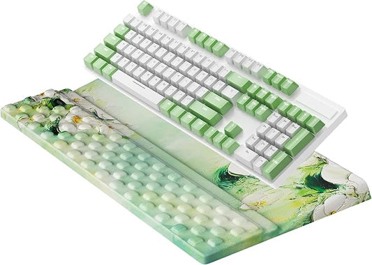 Ospelelf Keyboard Wrist Rest Pad, Comfy Ergonomic Keyboard Stand Holder, Office Desk Accessories, Work from Home Essentials, Anemone Pattern