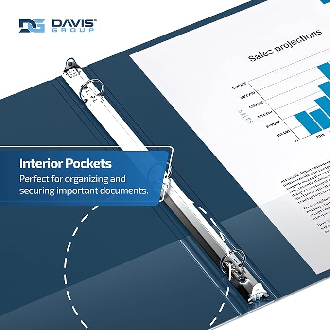 Premium Economy 6-Pack 3-Ring Binders for School or Office, Round-Ring Binders, 1 Inch, Navy Blue