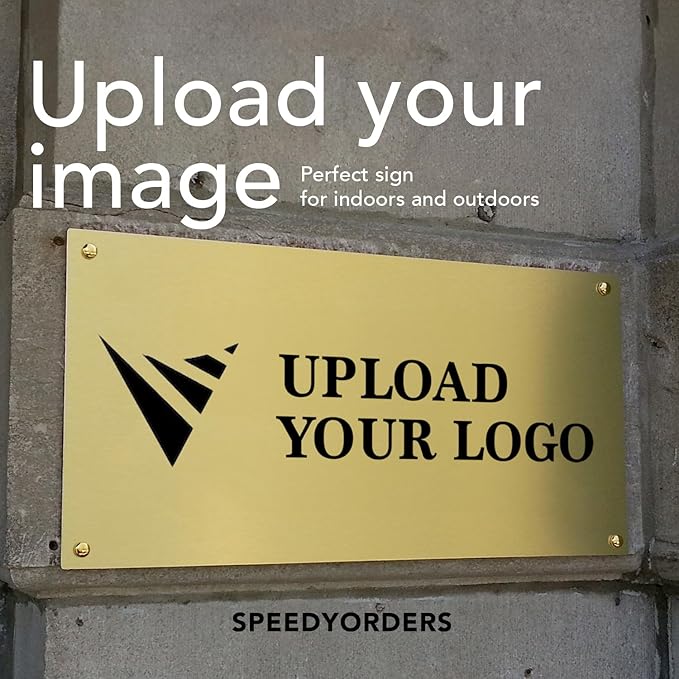 SPEEDYFORMS Custom Outdoor Metal Sign, Personalized Aluminum, Customized Safety, Business, Waterproof White Aluminum (Logo, 20x20 In)