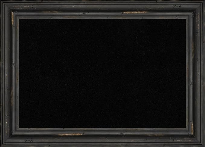 Amanti Art Black Cork Board for Wall, 15x21 Vision Board with Black Wood Frame, Small Corkboard Office Decor for Home Organization, Country Rustic Corkboard Pinboard to Display Items for Home